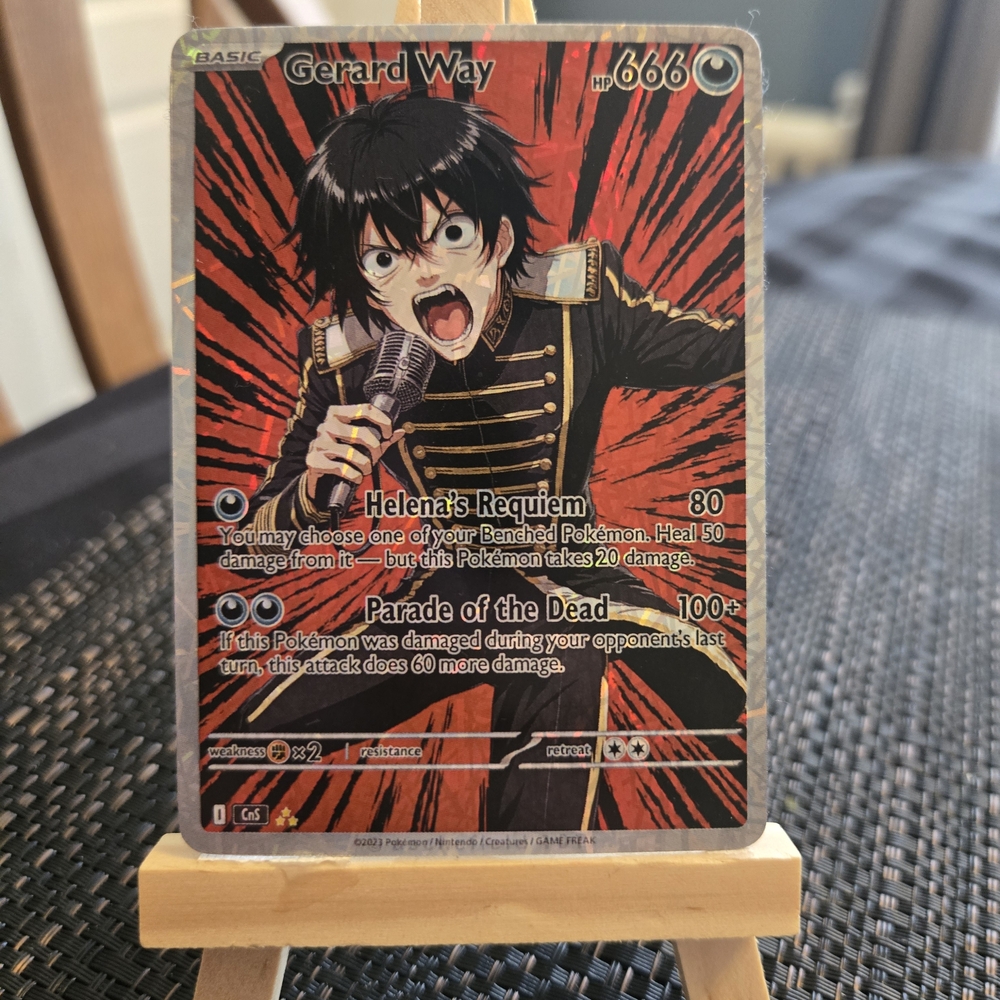 Custom Gerard Way Pokemon Trading Cards.